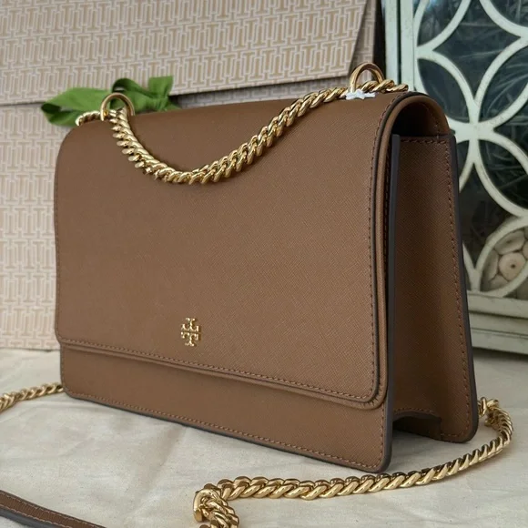 New Tory Burch Emerson Flap Adjustable Shoulder Bag moose - Picture 4 of 13